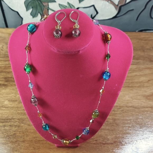 Premier Designs Beaded necklace and earring set - Picture 1 of 3